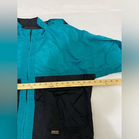 VINTAGE 10X Gore-Tex Men's Size L 90s Blue Black Rainwear USA Made Jacket Coat - Picture 11 of 14